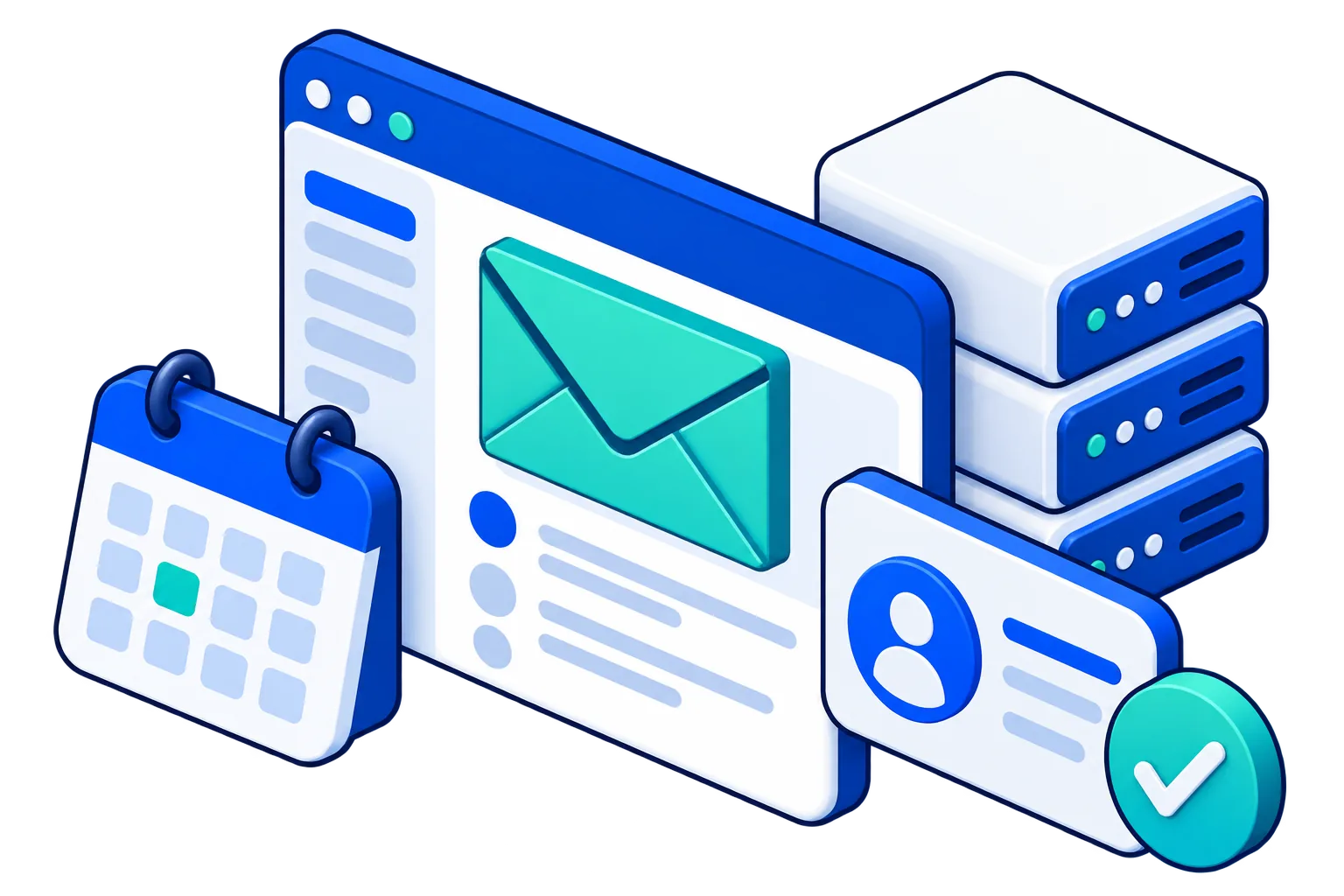 Business email hosting with calendar, contacts and mail server