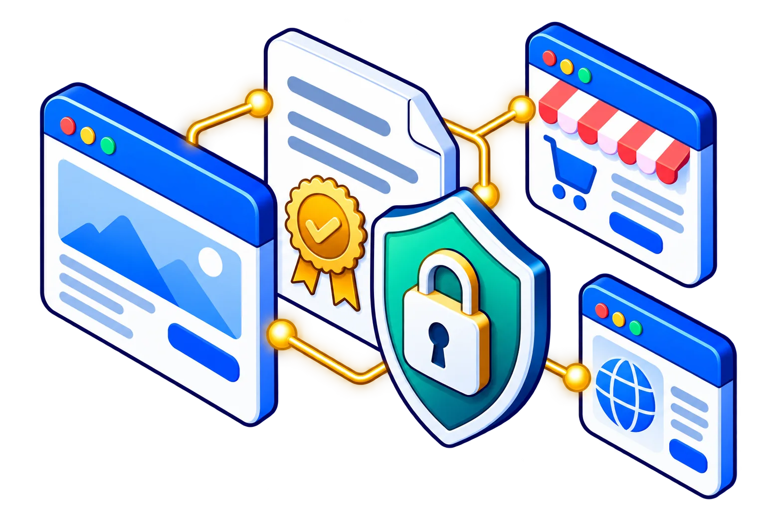 Multi-domain SSL certificate protecting separate websites