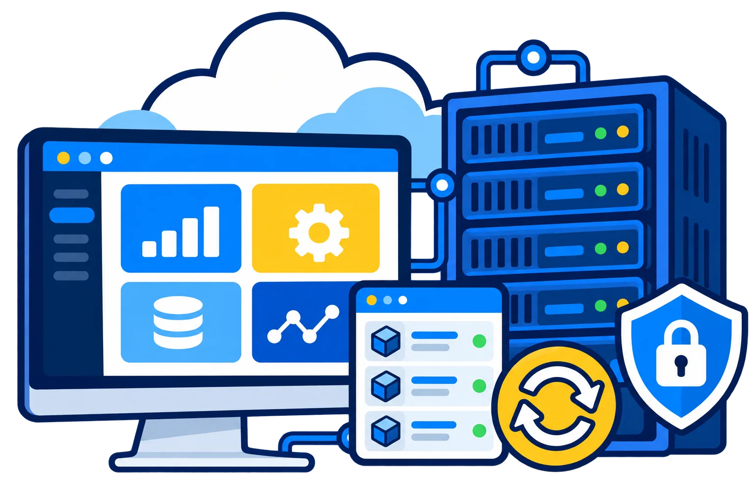 Secure Windows cloud VPS with virtual machine controls and server nodes